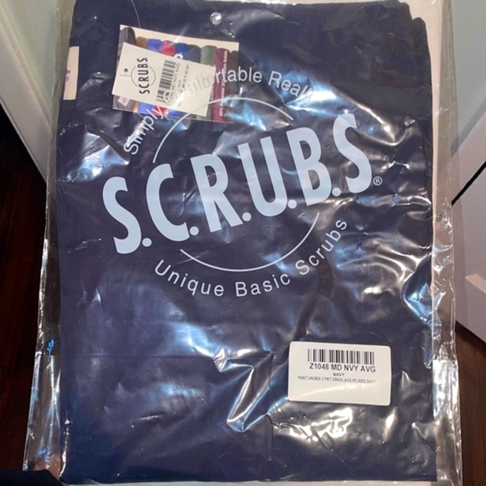 S.C.R.U.B.S. Unisex Scrub Drawstring Pant - Regular 31”. Navy Blue, Size: M, NWT